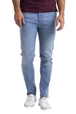 Herren Designer Jeans Stretch Jeanshose Designer Casual Relaxed Regular Slim Fit Hose Destroyed Look Denim 5 Pocket Jeanshose Designer Hose Denim (Hell Blau, 28W / 32L) von BlauerHafen