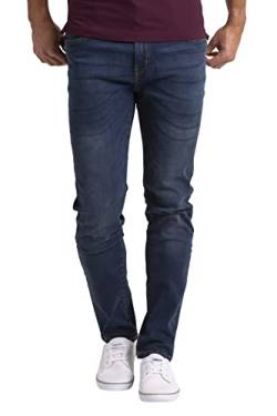Herren Designer Jeans Stretch Jeanshose Designer Casual Relaxed Regular Slim Fit Hose Destroyed Look Denim 5 Pocket Jeanshose Designer Hose Denim (Indigo Blau, 30W / 32L) von BlauerHafen