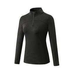 Blaward Damen Thermo Fleece Laufshirt Langarm Viertel Reißverschluss Pullover Jacke Winter Tops für Golf Ski Reiten von Blaward