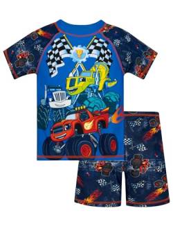 Blaze and the Monster Machines Schwimmset | Blaze Schwimmanzug Kinder | Badeanzug Kinder Jungen | Blau 110 von Blaze and the Monster Machines