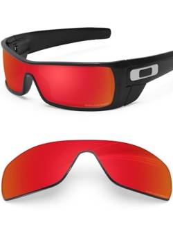 BlazerBuck Anti-salz Polarisierte Ersatzgläser für Oakley Batwolf OO9101 - Feuerrot von BlazerBuck