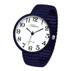 Blekon Collections PC21J Fashion Armbanduhr, supergroßes Zifferblatt, Stretch, japanisches Uhrwerk Medium Marineblau / Blau von Blekon