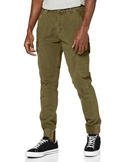 BLEND BHBHNAN Herren Cargohose Lange Hose mit Stretch und elastischer Beinabschluss Regular Fit, Größe:W38/30, Farbe:Martini Olive (77238) von Blend