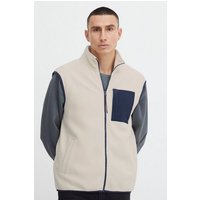 Blend Funktionsweste Fleece Kunstfell Weste Übergangs Jacke Ärmellos ohne Kapuze 5089 in Hellgrau von Blend