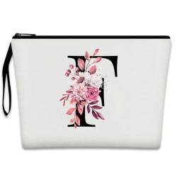 Bliceon A-Z Personalisierte Make-up-Tasche, Geburtstagsgeschenke für Frauen und Mutter, personalisierte Geschenke für Frauen, Geschenke für Freundinnen, Braut und Brautjungfern Kosmetiktasche - F von Bliceon