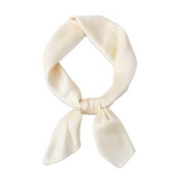 Bliceon Damen Seidentuch aus leichter Seide, Eleganter Seidenschal, Bandana, Halstuch und Kopftuch, Geschenk für Frauen, Vielseitiges Seidenschal (Beige) von Bliceon