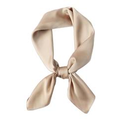 Bliceon Damen Seidentuch aus leichter Seide, Eleganter Seidenschal, Bandana, Halstuch und Kopftuch, Geschenk für Frauen, Vielseitiges Seidenschal (Khaki) von Bliceon