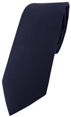 Blick. elementum Mogador Seidenkrawatte in navy marine dunkelblau schwarzblau Uni fein gerippt - Krawatte 100% pure Seide von Blick