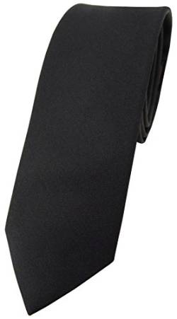 Blick. elementum - schmale Satin Seidenkrawatte in schwarz uni einfarbig - Krawatte 100% pure Seide von Blick