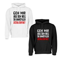 Blickfang GEH Mir AUS DEM Weg DU UNNÖTIGER SOZIALKONTAKT | Fuck The Virus | FCK CRN | Kapuzensweat | Pulli, Sweatshirt, Hoodie, SPRÜCHESHIRT, Funshirt | GRÖSSE S-2XL (Schwarz, 3XL) von Blickfang