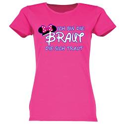 Junggesellinnenabschied Frauen Tshirt | JGA Shirt Damen | DIE Braut DIE Sich TRAUT- WIR FEIERN | Party, Hochzeit, Feier | Braut | Braut Team | Gr. XS-3XL (3XL, ICH HEIRATE) von Blickfang