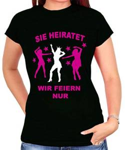 Junggesellinnenabschied Tshirt | JGA Shirt | Sorry Jungs ICH HEIRATE - | JGA | Damen Shirt | Party, Hochzeit, Feier | Braut | Braut Team | Gr. XS-3XL (S, Schwarz (Braut Crew)) von Blickfang
