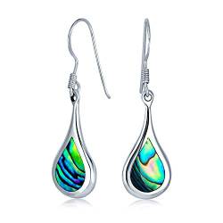 Abalone Shell Iridescent Inlay Baumelnd Träne Regen Drop Baumelnd Ohrringe Für Frauen .925 Sterling Silber von Bling Jewelry