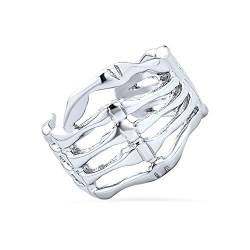 Biker Punk Rocker Skelett Hand Knorpel Ohr Manschetten Clip Wrap Helix Ohrring1 Stück Nicht Durchbohrt .925 Sterling Silber von Bling Jewelry