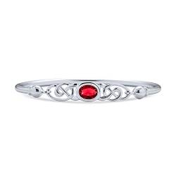 Bling Jewelry Paare Rot Rubin CZ Bff Unendlichkeit Irischen Keltischen Liebesknoten Armreif Für Frauen Teenager .925 Sterling Silber von Bling Jewelry