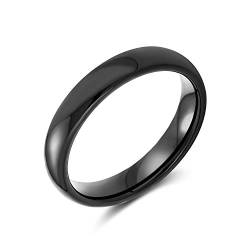 Bling Jewelry Schlichte Einfache Kuppel Schwarz Paare Titanium Ehering Ring Für Männer Für Frauen Kompfort Fit 4Mm von Bling Jewelry