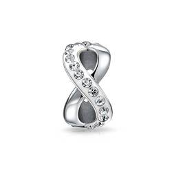 Bling Jewelry Unendlichkeitssymbol 925er Sterlingsilber Emaille Glaskristall Charm Bead Pandora kompatibel von Bling Jewelry