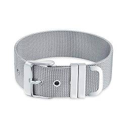 Bling Jewelry Unisex Breite Band Mesh Gürtelschnalle Armband Für Männer Frauen Edelstahl Einstellbar von Bling Jewelry