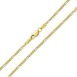 Bling Jewelry Unisex Dünne Massive Gelb 14K Gold Figaro Kette Halskette Für Männer Frauen Nickel-Free 1,8 Mm 16 Zoll von Bling Jewelry