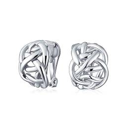 Fashion Offen Criss Cross Himmlisch Liebe Knot Weave Halb Hoop Clip On Earrings For Freundin Non Pierced Ears Silver Vergoldet von Bling Jewelry