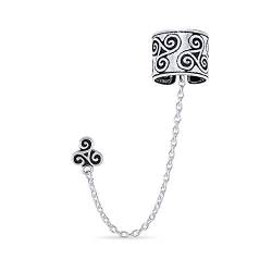 Himmlisch Irish Trinity Triskele Wrap Knorpel Ohr Manschette Kette Durchbohrt Ohrstecker Ohrringe 1Pcs Oxidiert .925 Sterling Silber von Bling Jewelry