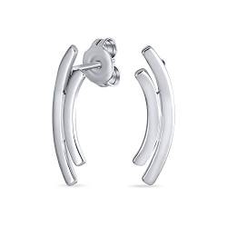 Minimalistisch Geometrisch Doppelt Gebogen Bar Ohrstecker Für Frauen Für Teen .925 Sterling Silber von Bling Jewelry