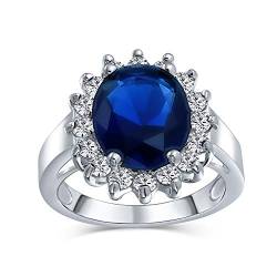 Personalisieren Sie Den Klassischen Traditionellen 5Ctw Royal Blue Cz Crown Halo Oval Cubic Zirconia Simuliert Sapphire Verlobungsring Für Frauen Abschlussballise Ring Silver Vergoldet Brauchizable von Bling Jewelry