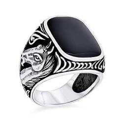 Personalisieren Sie Männer Executive Edelstein Schwarz Onyx Reitpferd Hengst Pferd Ring Western Schmuck Für Männer Massiv Oxidiert .925 Sterling Silber Handgefertigt In Der Türkei Anpassbar von Bling Jewelry