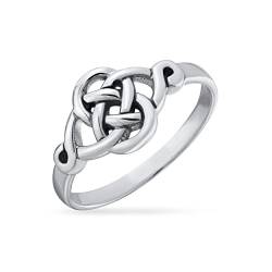 Personalisieren Sie Zierliche Beste Freunde Irische Keltische Liebesknoten Bff Unendlichkeit Versprechen Ring 2Mm Band Für Teenager-Frauen Oxidiert .925 Sterling Silber Anpassbar von Bling Jewelry