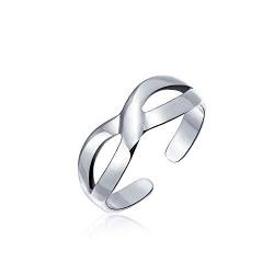 Personalisierter Romantischer Midi Mid Finger Unendlicher Liebesknoten Zehenring Für Frauen Teen Poliertes .925 Silber Sterling Einstellbar Anpassbar von Bling Jewelry