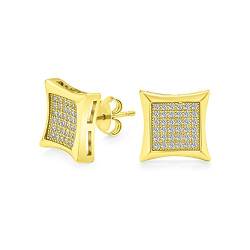 Quadratische Cubic Zirconia Micro Pave Cz Kite Stud Ohrringe Für Männer 14K Gold Vergoldet .925 Sterling Silber 5Mm von Bling Jewelry