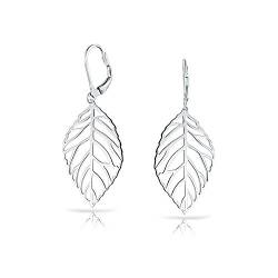 Tribal Boho Natur Stil Leichte Offene Blatt Feder Tropfen Baumeln Hebel Zurück Ohrringe Western Schmuck Für Frauen .925 Sterlingsilber von Bling Jewelry