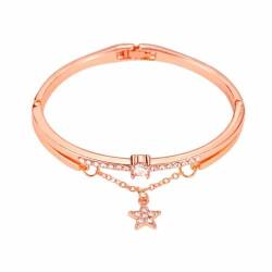 Bling Queen Damen-Armband aus Roségold, baumelnd, mit Zirkonia, One Size, Sterling-Silber, Zirkonia von Bling Queen