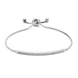 Bling Queen Klassisches Tennisarmband für Damen, versilbert, mit Zirkonia, One Size, Sterling-Silber, Zirkonia von Bling Queen