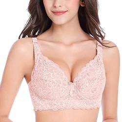 Blingko BH Damen mit Bügel Set 90c Sexy Top Bügelloser Komfortable Lingerie Ungefüttert T-Shirt BH Sex BH Damen Bügelloser Soft Bra Sport BH Große Brüste Damen von Blingko