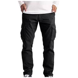 Blingko Cargohose Herren 3xl Große Größe Cargo Hose Casual Baumwollhose Einfarbig Locker Trekkinghose Loungewear Fitnesshose Activewear Laufhose Regenhose Fahrrad, R2*schwarz von Blingko