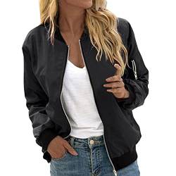 Blingko Casual Jacke Damen Reißverschluss Casual Jacken Herbst/Frühling dünne Jacke Ubergangs Jacke Sommerjacken Für Frauen Sportliche Übergangsjacke Damenjacke Damenbekleidung von Blingko