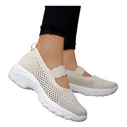 Blingko Schuhe Damen Weiß Elegant Atmungsaktiv Turnschuhe Leicht Laufschuhe Slip On Walkingschuhe Sportschuhe Freizeitschuhe Flach Gym Schuhe für Gehen Laufen Joggen Sports Schuhe Damen Sneaker von Blingko