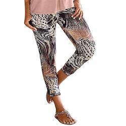 Blingko Sommerhose Damen Leicht Strand Haremshose Aladin Blume Drucken Pumphose Oversize Baggy Blumenmuster Boho Lange Baggy Hose Stoffhose Ballonhose Pluderhose Gedruckten Yogahose, H*mehrfarbig von Blingko