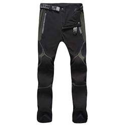 Blingko Thermohose Herren Lange Regular Fit Softshellhose Einfarbige Freizeithose Taschenhose Jogger Cordhose Fitness Sport Stretchbundhose Vintage Cargo Hose mit Kordelzug und Seitentasche von Blingko