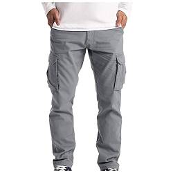 Outdoor Hosen Für Herren, Lange Regular Fit Softshellhose Reißverschluss Taschen Hose Große Größe Outdoorhose Stretch Slim Fit Fitnesshose Outdoor Tactical Hose mit Kordelzug und Seitentasche von Blingko