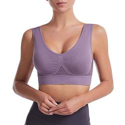 Sports Bra Damen Starker Halt Gekreuzt Rücken Yoga Bra für Gym Lauf Fitness Vorderverschluss Ohne Polsterung Büstenhebe Offen Sexy Push Up Sport Bra Weiß Weiß Schwarz S M L XL 2XL 3XL 4XL 5XL 6XL von Blingko