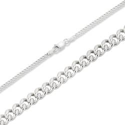 BlinqBlinq Cuban Chain Silberkette in 1mm 2mm 3mm 925 Sterling Silber Panzerkette Längen 40cm 50cm 60cm Cubana Unisex Echtsilber Halskette Herren oder Halskette Damen (50, 2mm) von BlinqBlinq