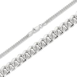 BlinqBlinq Cuban Chain Silberkette in 1mm 2mm 3mm 925 Sterling Silber Panzerkette Längen 40cm 50cm 60cm Cubana Unisex Echtsilber Halskette Herren oder Halskette Damen (60, 3mm) von BlinqBlinq