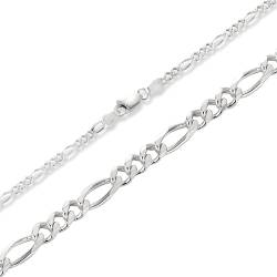 BlinqBlinq Figaro Silberkette in 3mm 6mm 925 Sterling Silber Längen 40cm 50cm 60cm Silberschmuck Unisex Halskette Herren Halskette oder Damen Halskette (40, 3mm) von BlinqBlinq