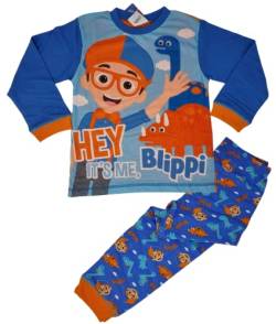 Blippi Dinosaurier-Schlafanzug, offizielles Lizenzprodukt, 18-5 Jahre, blau / orange, 86-92 von Blippi