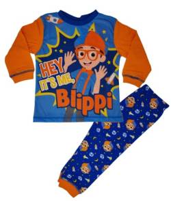 Blippi Space and Planets Schlafanzug, offizielles Lizenzprodukt, 18-5 Jahre, blau / orange, 86-92 von Blippi