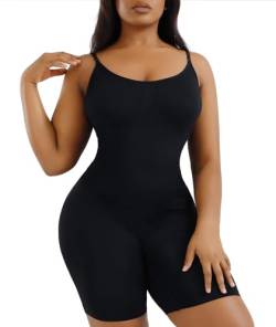 Blitshape Bauchweg Body Shape Shaper Damen Miederbody Extra Stark Formend Formende Shaping Tummy Control Shapewear Figurformende Bodysuit Schwarz 2XL von Blitshape