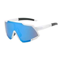 Blogiiup Baseball -Sonnenbrille, Außen Sonnenbrille stilvolle Sonnenbrille zum Radfahren des Sportfischens ruiniert Baseballbiken UV400 Sonnenbrille für Erwachsene Weiß+Blau von Blogiiup