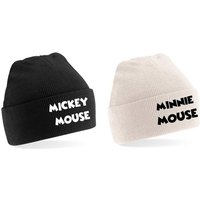 Blondie & Brownie Beanie Mickey Minnie Mouse Mützen Paar Pärchen BFF SET von Blondie & Brownie